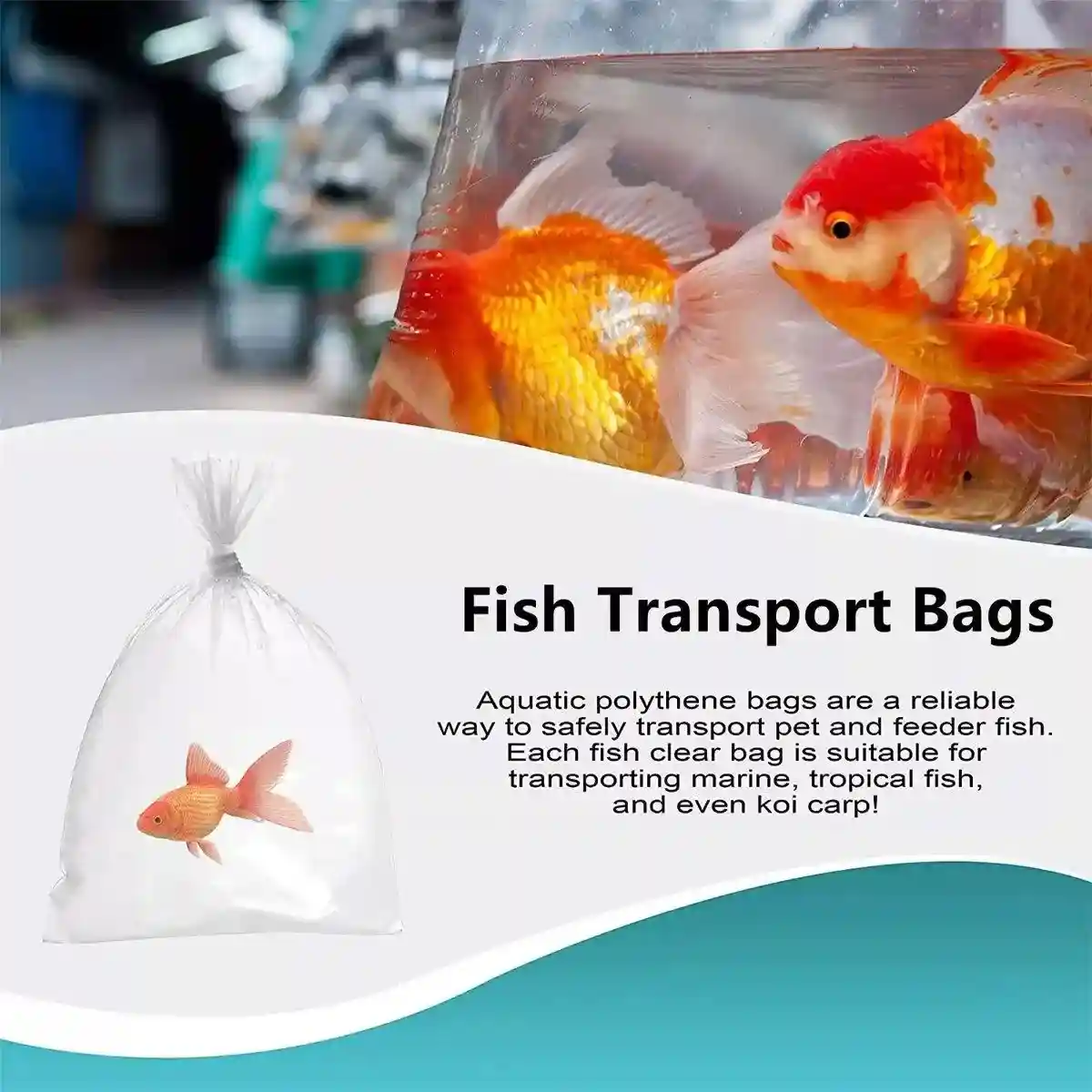 100PCS Aquarium Fish Breathing Bags Breather Bags Transport Long Life Plastic - Image 9