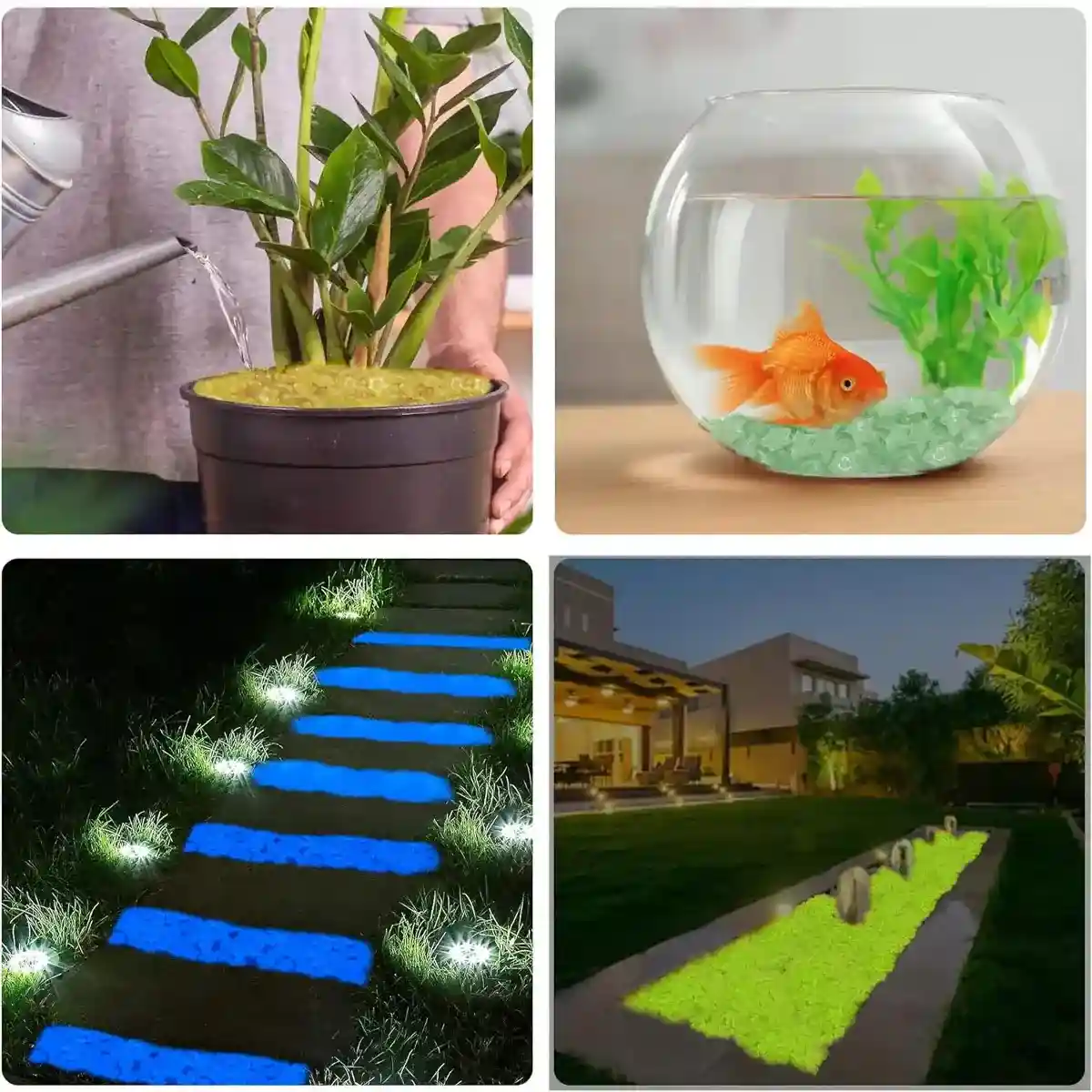 100PCS Decorative Multicolour Luminous Stones for Aquarium Glow - Image 12
