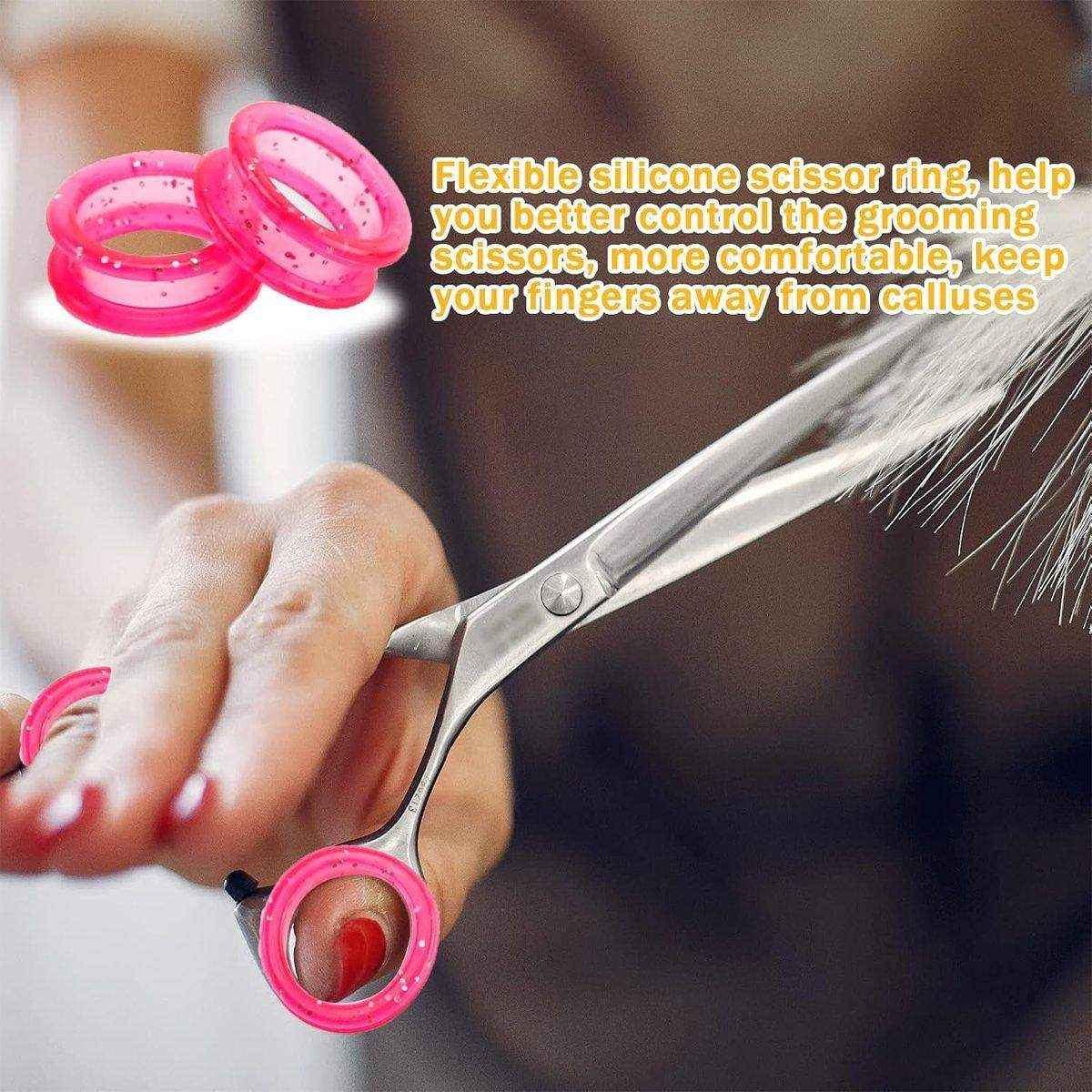 16pcs Dog Grooming Scissors Soft Silicone Finger Rings Insert Finger Protector - Image 5