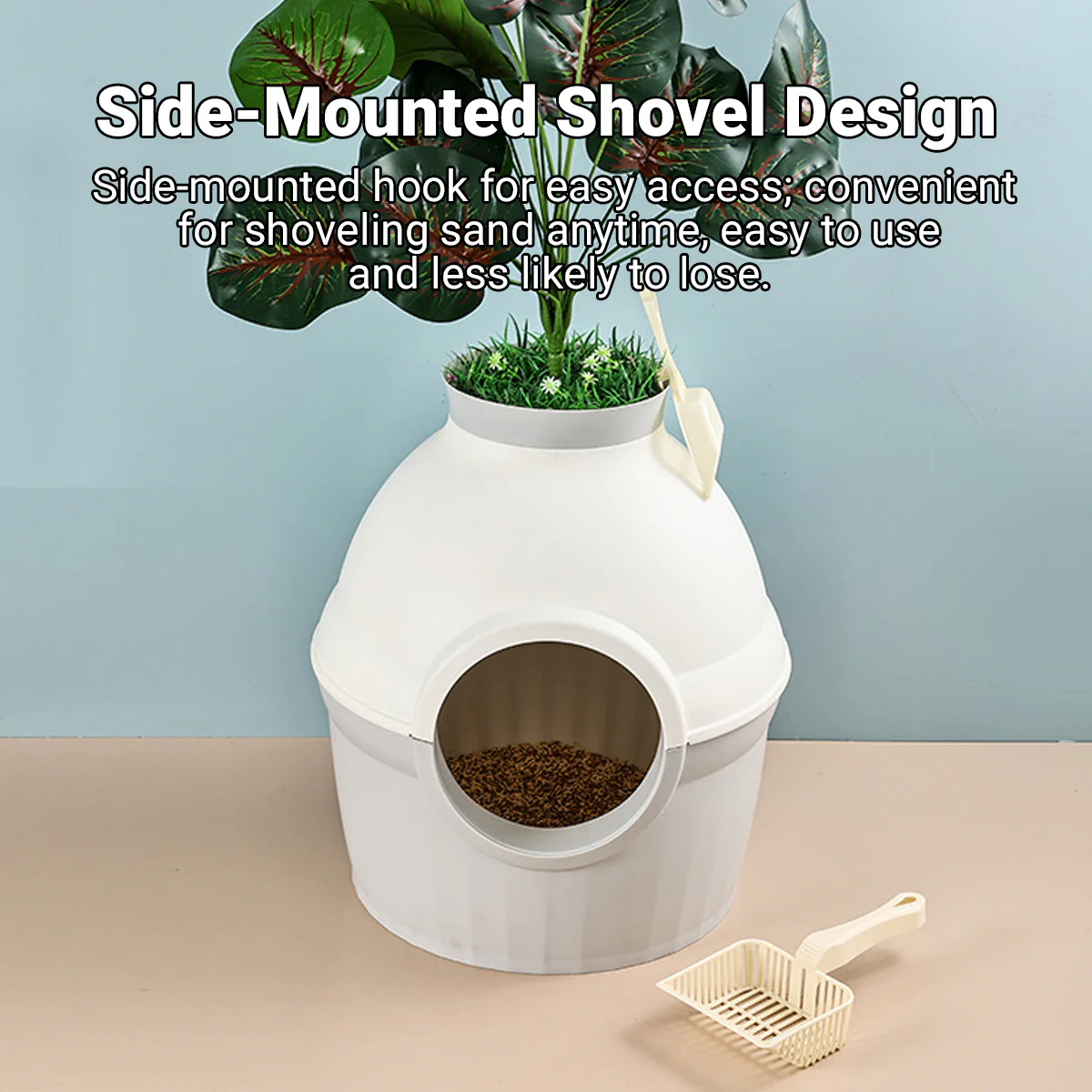 2 in 1 Cat Bed and Litter Box Flower Pot Style for Indoor Pet House Toilet - Image 4