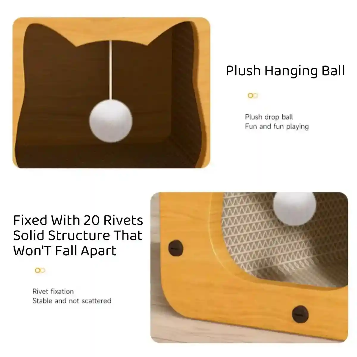 Premium 2-in-1 Cat Scratching Bed with Durable Wooden Frame for Play - Image 10
