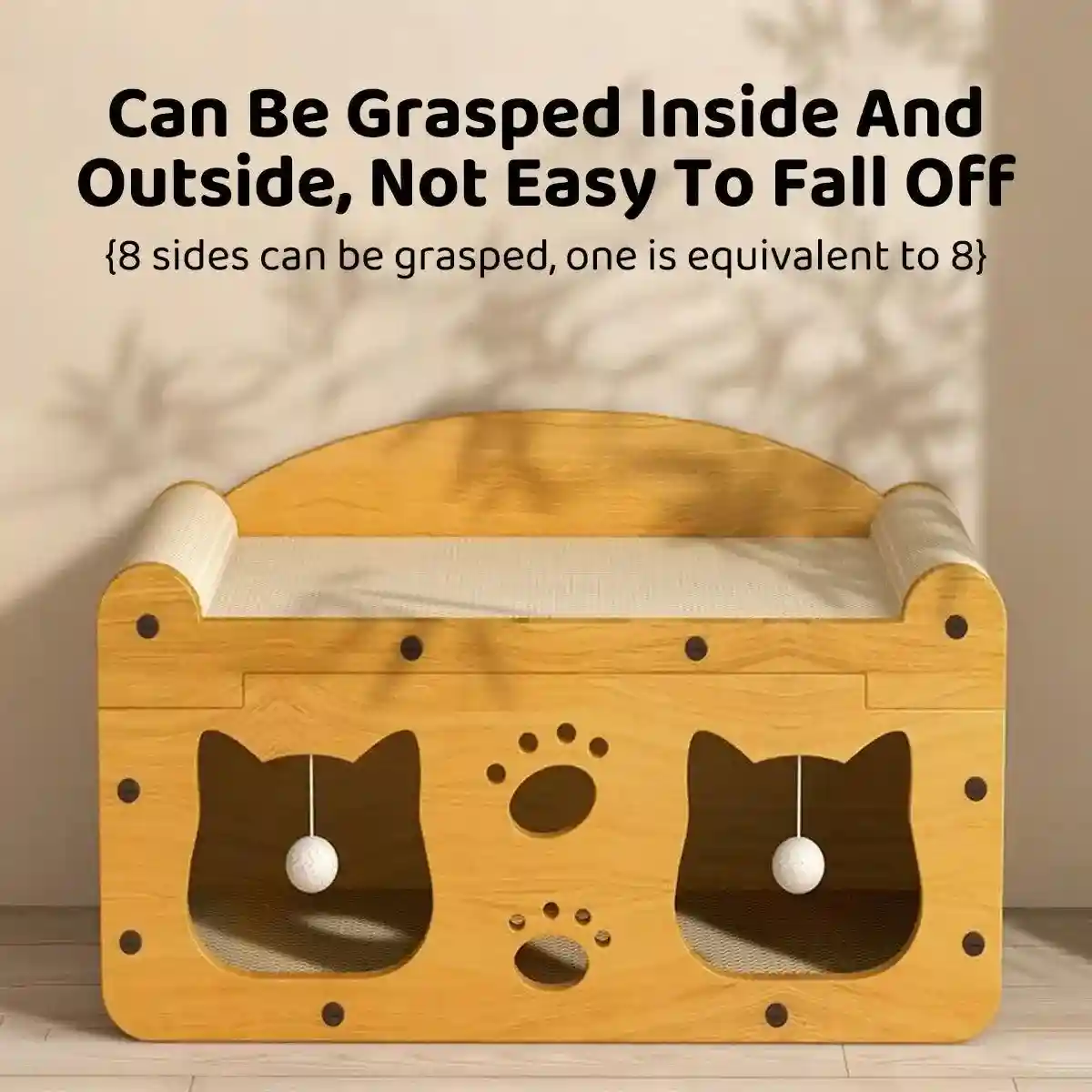 Premium 2-in-1 Cat Scratching Bed with Durable Wooden Frame for Play - Image 4
