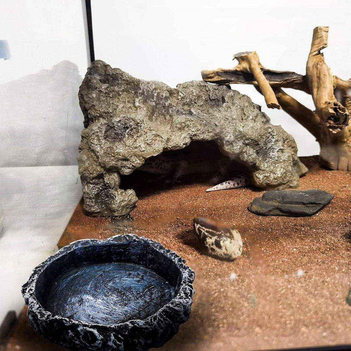 2 Pack Reptile Water Dish Food Bowl Rock Worm Feeder for Leopard Gecko Lizard - Image 10