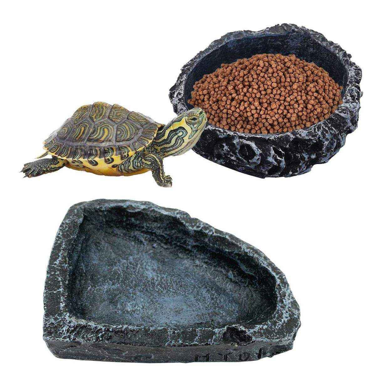 2 Pack Reptile Water Dish Food Bowl Rock Worm Feeder for Leopard Gecko Lizard - Image 12
