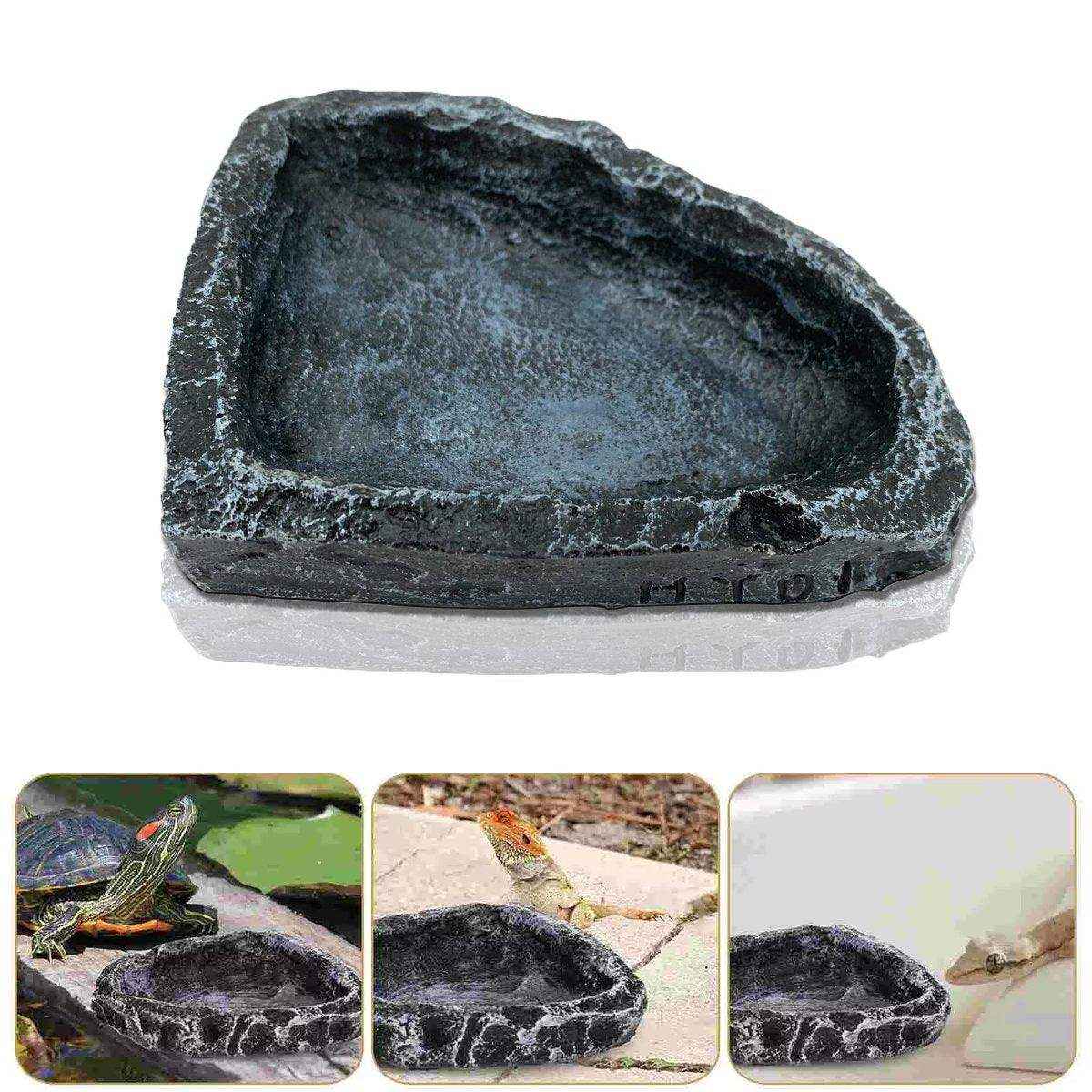 2 Pack Reptile Water Dish Food Bowl Rock Worm Feeder for Leopard Gecko Lizard - Image 13