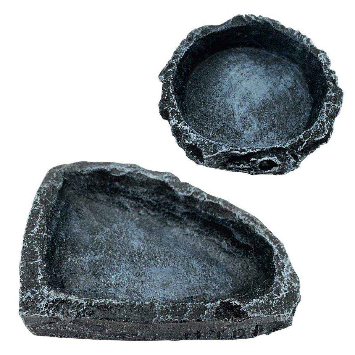 2 Pack Reptile Water Dish Food Bowl Rock Worm Feeder for Leopard Gecko Lizard - Image 5