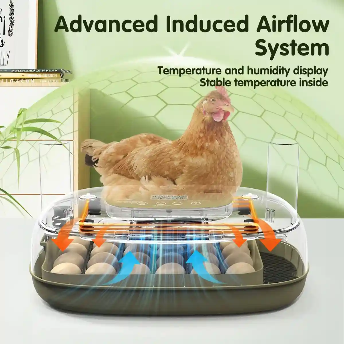 24 Egg Incubator Auto Turn Humidity Display Water Refill - Image 3