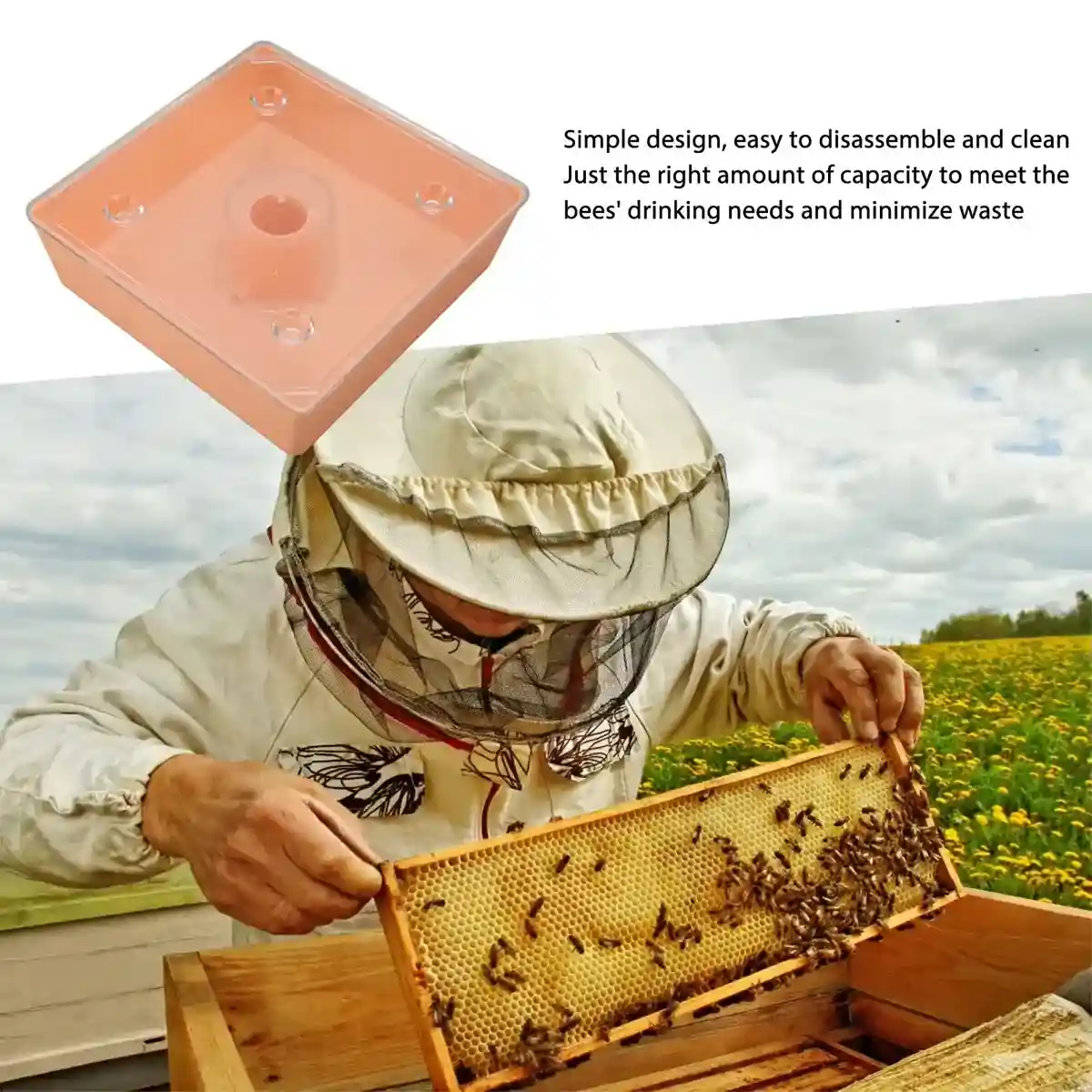 2PCS Square Hive Bee Feeder 1.6L Leakproof Acrylic Design - Image 10