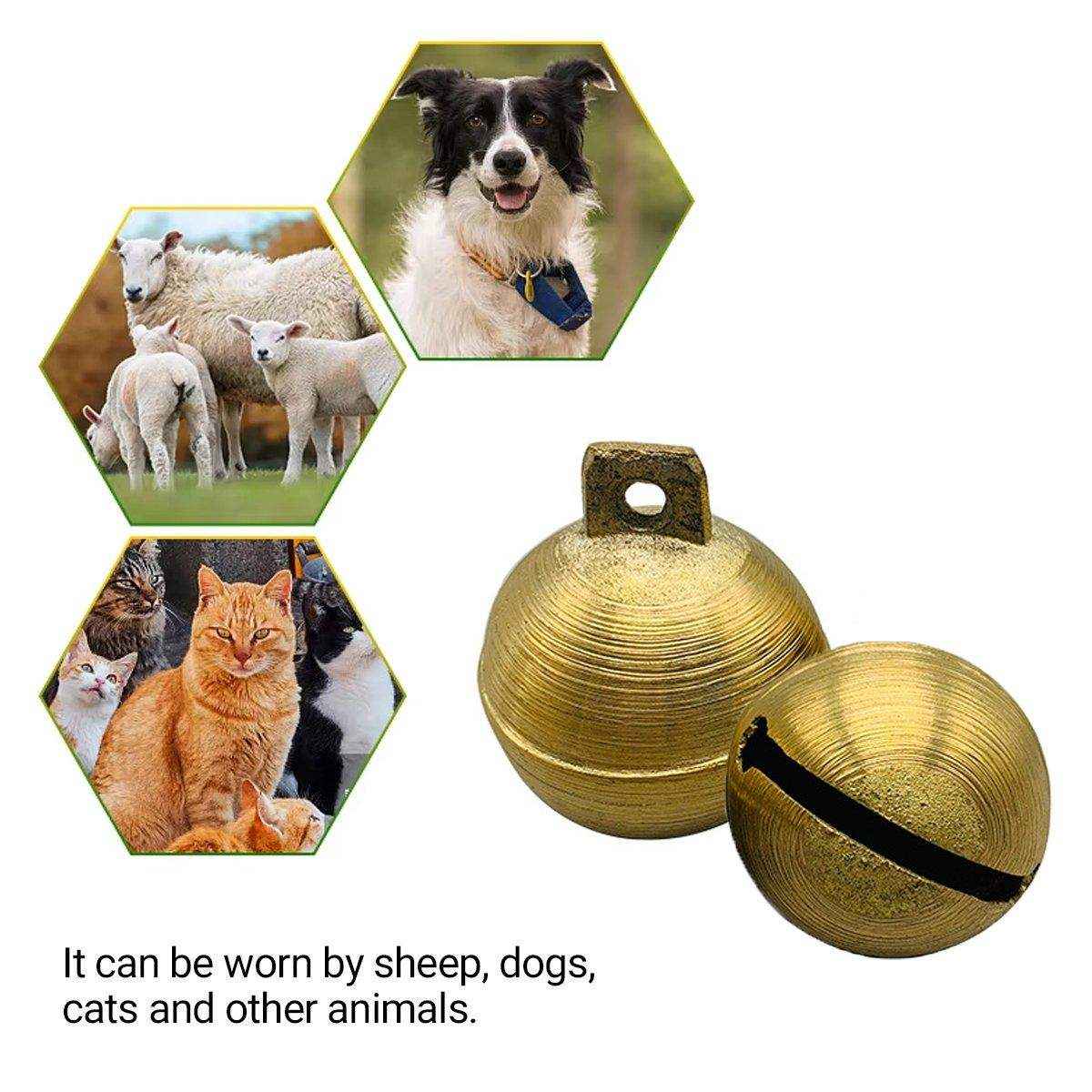 2PCS Durable Brass Animal Bells Loud Tracking Bells for Cows Dogs & Pets - Image 4