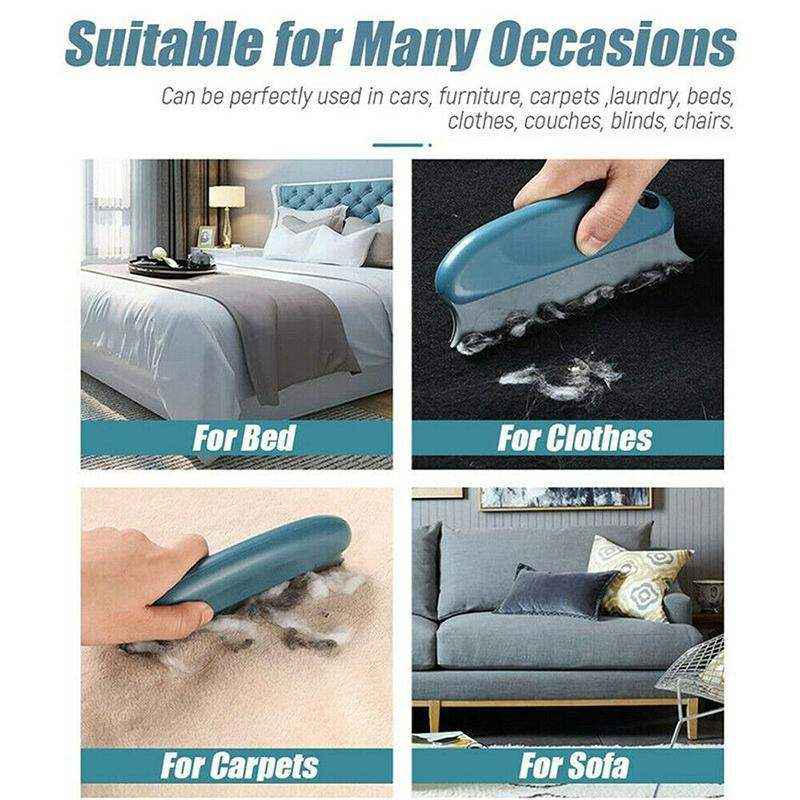 2pcs Pet Hair Remover Cleaning Brush Dark Blue+Red - Image 8