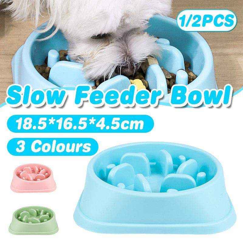 Nonslip Dog Slow Feeder Bowl Blue - Image 2