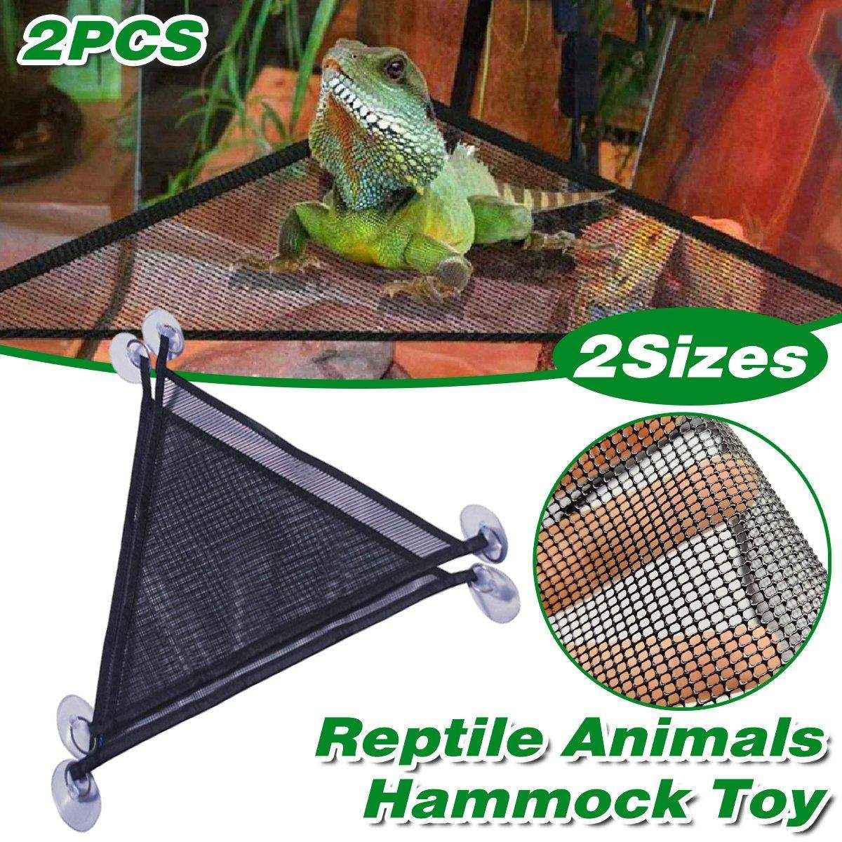 2x Reptile Hammock for Small Large Bearded Dragon Lizard Reptile Snakes Black - Image 2