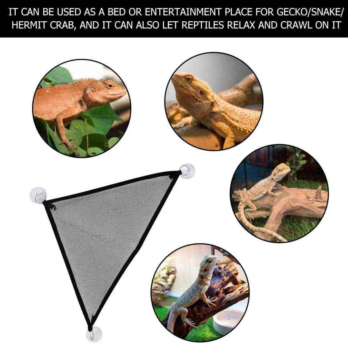2x Reptile Hammock for Small Large Bearded Dragon Lizard Reptile Snakes Black - Image 8