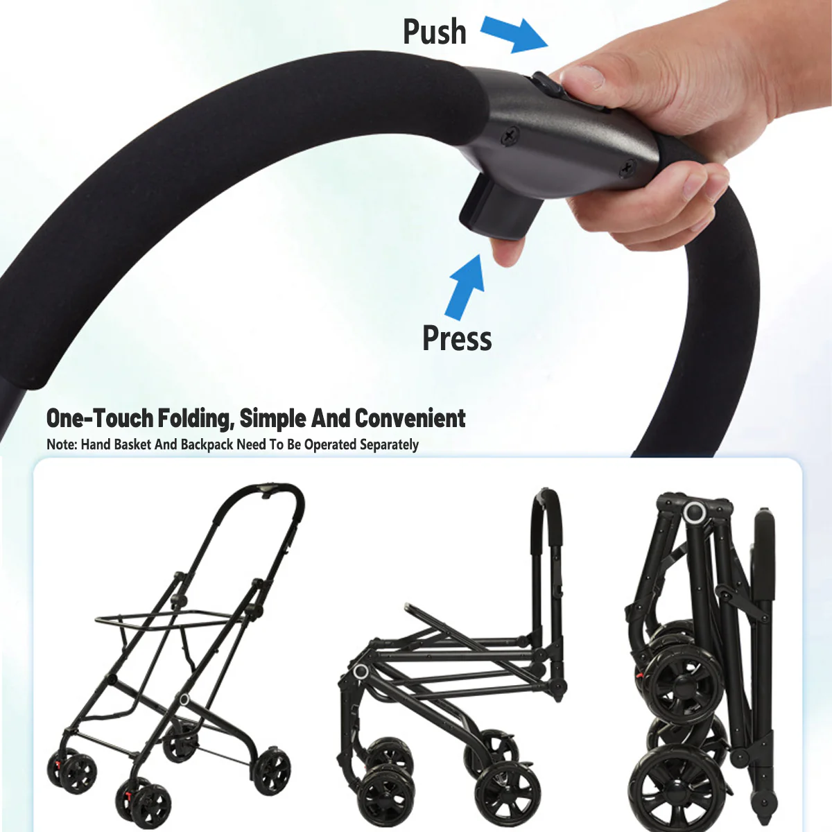 3-In-1 Double Deck Pet Stroller With Carrier - Image 5