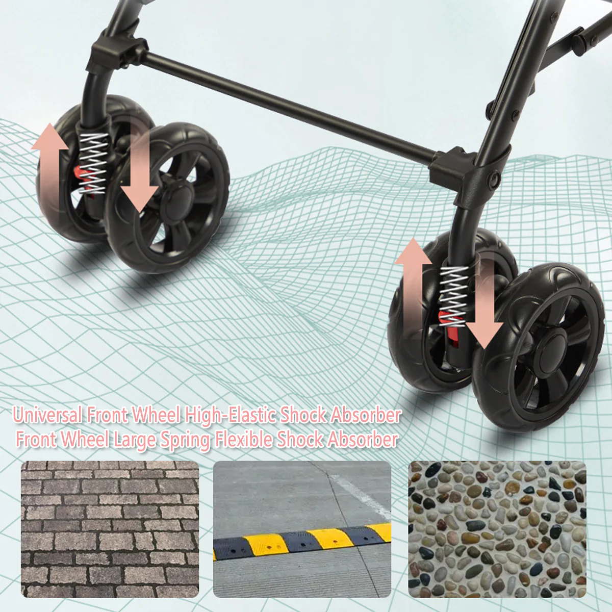 3-In-1 Double Deck Pet Stroller With Carrier - Image 7
