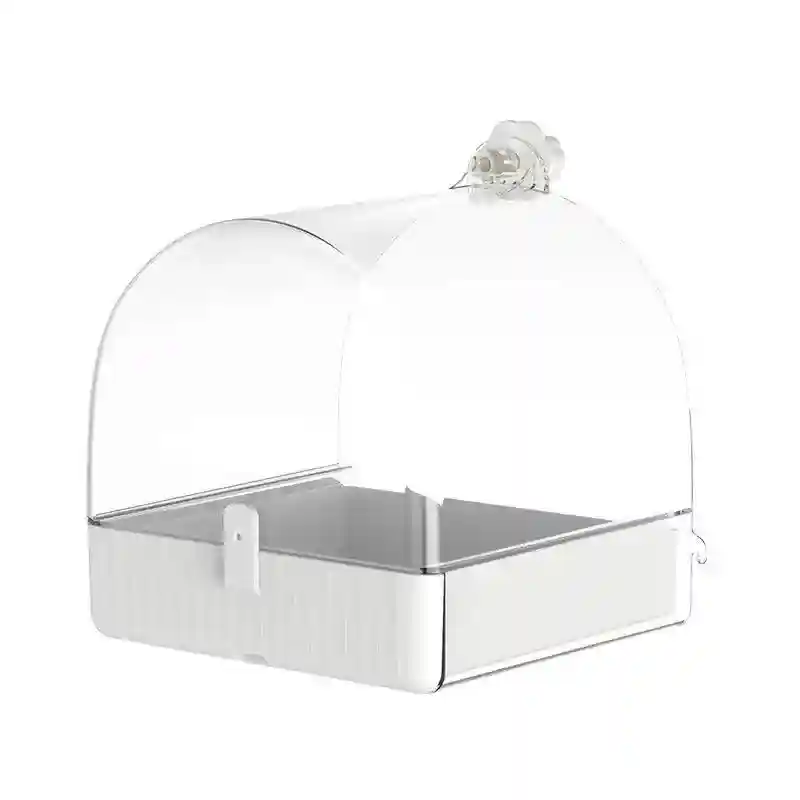 3-in-1 Hanging Bird Bath & Feeder Transparent Bird Cage Bath - Image 3