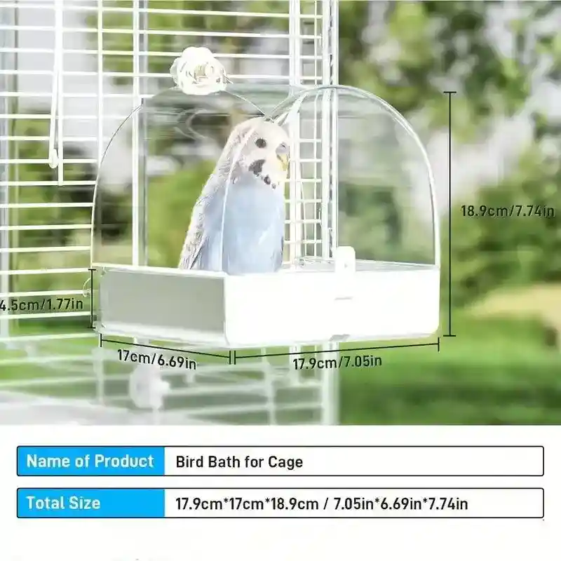 3-in-1 Hanging Bird Bath & Feeder Transparent Bird Cage Bath - Image 6