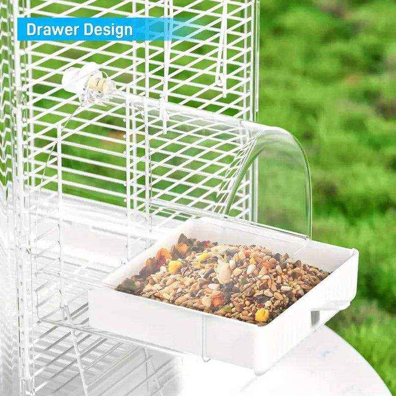 3-in-1 Hanging Bird Bath & Feeder Transparent Bird Cage Bath - Image 8