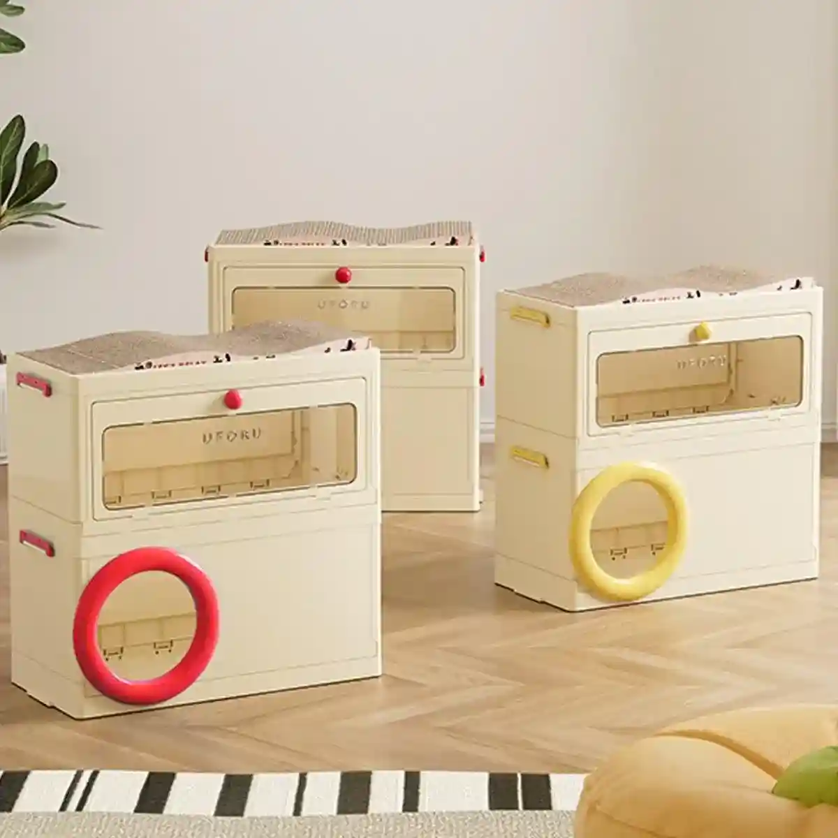 3-in-1 Pet Multifunctional Storage Box Cat Nest Scratcher & Organizer - Image 7