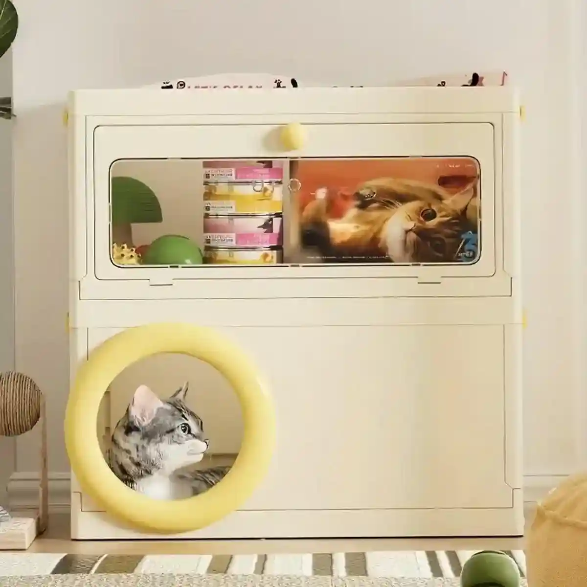 3-in-1 Pet Multifunctional Storage Box Cat Nest Scratcher & Organizer - Image 9