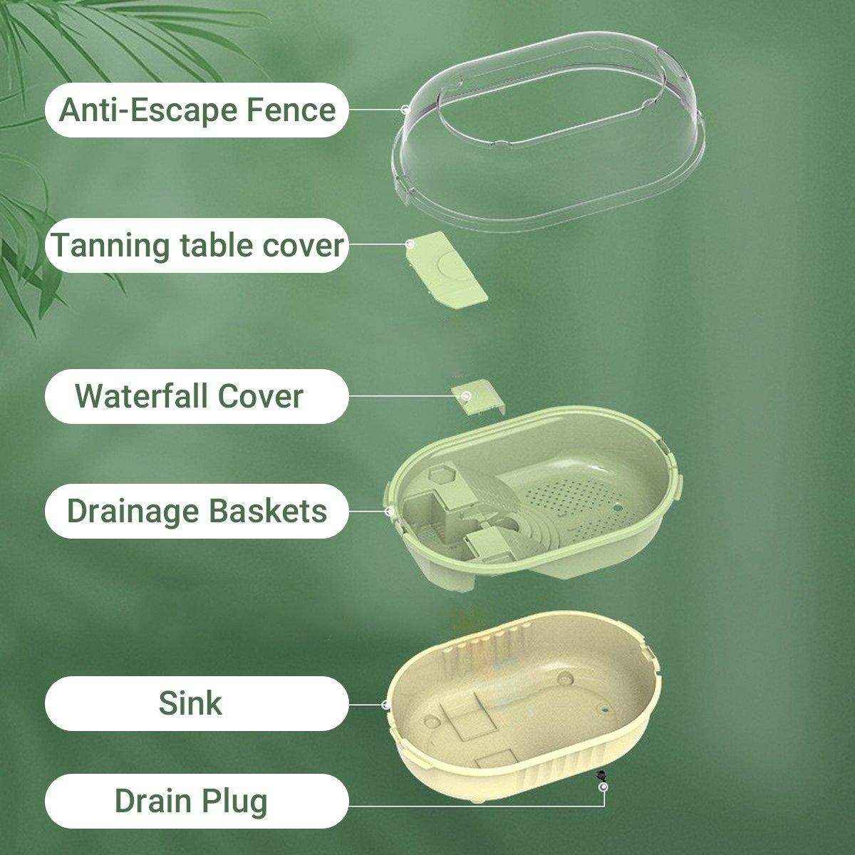 Special Tortoise Tank for Household Use Small Plastic Imitation Climbing Table with Sunstand - Image 5