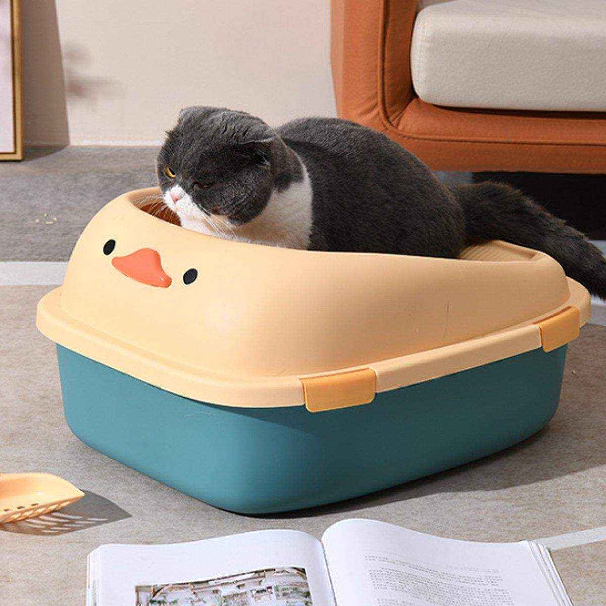 Litter Tray with Free Cat Litter Shovel Blue/Pink/Green - Image 8
