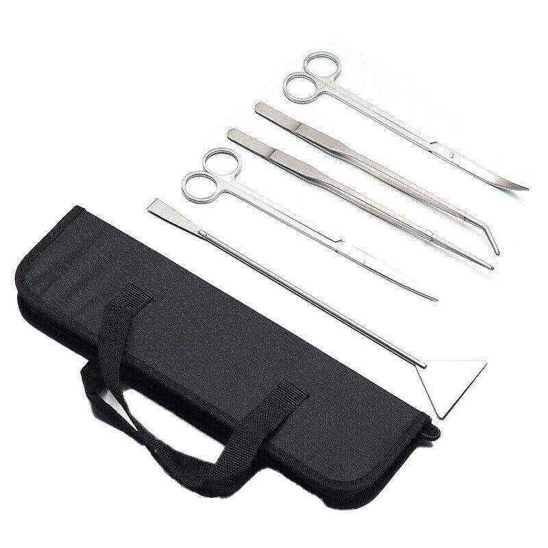 Aquarium Tool Kit Stainless Steel Aquatic Plant Tweezers Scissors Spatula Set - Image 14