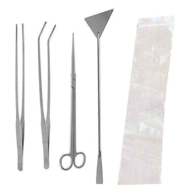 Aquarium Tool Kit Stainless Steel Aquatic Plant Tweezers Scissors Spatula Set - Image 15
