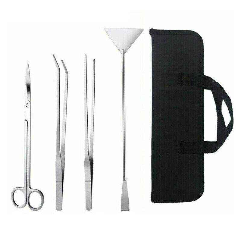 Aquarium Tool Kit Stainless Steel Aquatic Plant Tweezers Scissors Spatula Set - Image 18