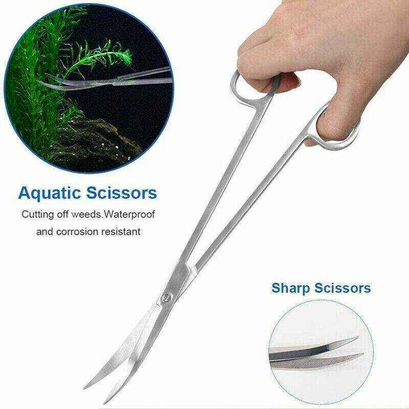 Aquarium Tool Kit Stainless Steel Aquatic Plant Tweezers Scissors Spatula Set - Image 8
