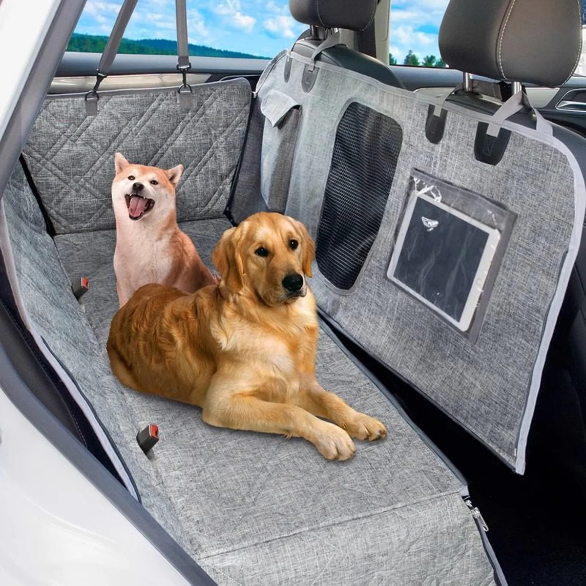 4 In 1 Detachable Car Pet Mat For Back Seat & Trunk - Image 3