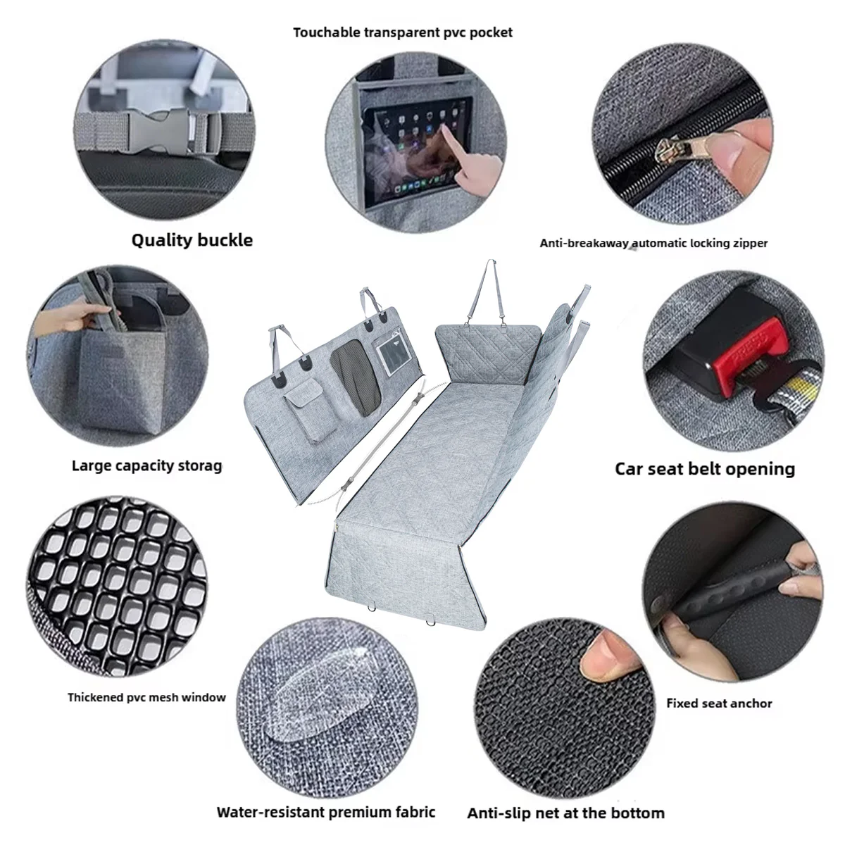 4 In 1 Detachable Car Pet Mat For Back Seat & Trunk - Image 5