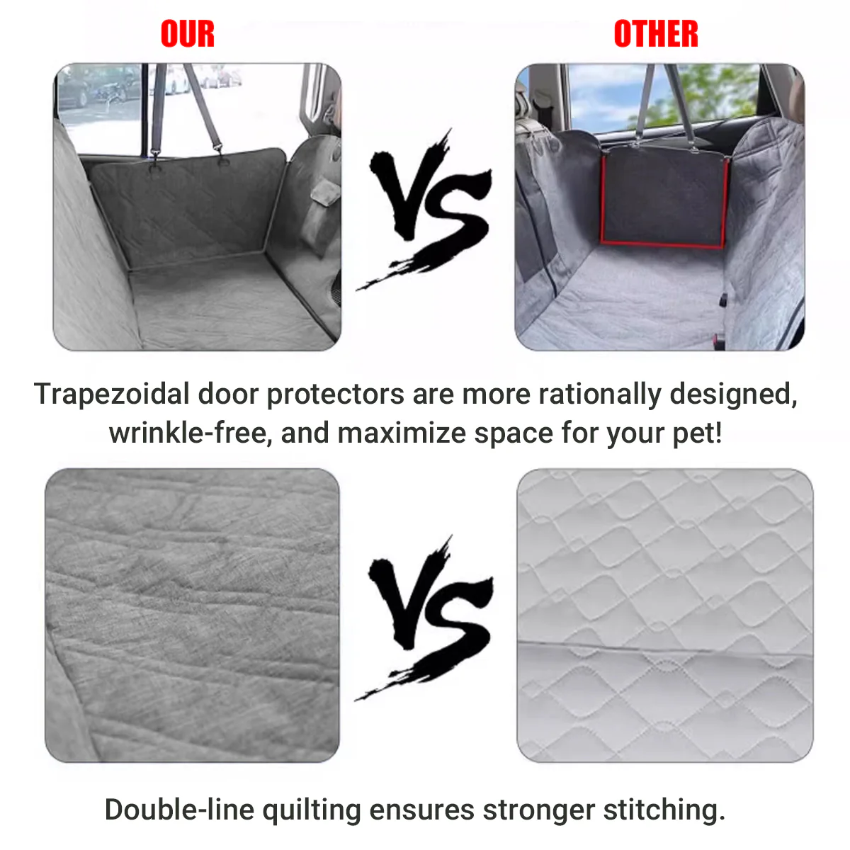 4 In 1 Detachable Car Pet Mat For Back Seat & Trunk - Image 9