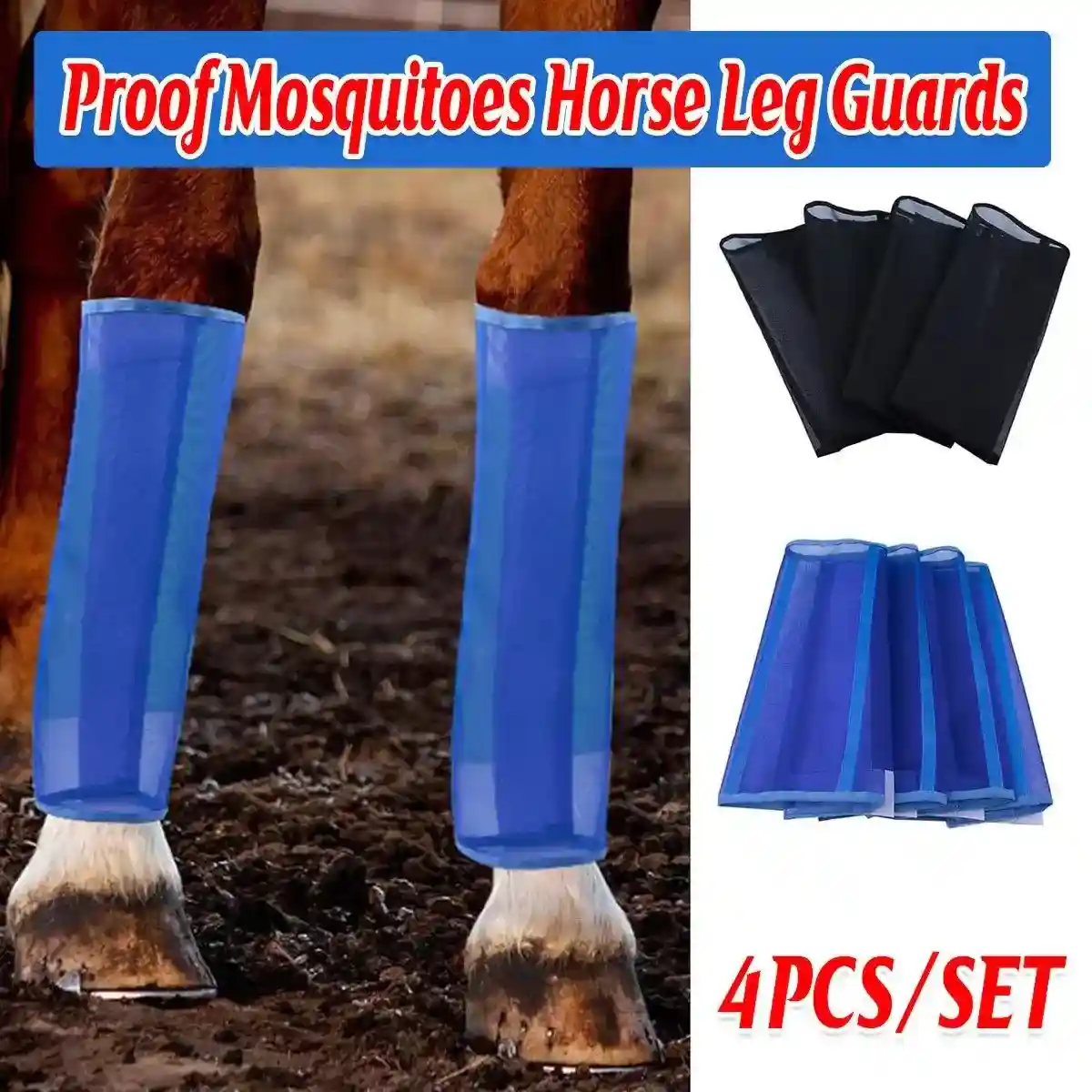 4PCS Horse Leg Guards Mosquito Proof Breathable UV Protection - Image 2