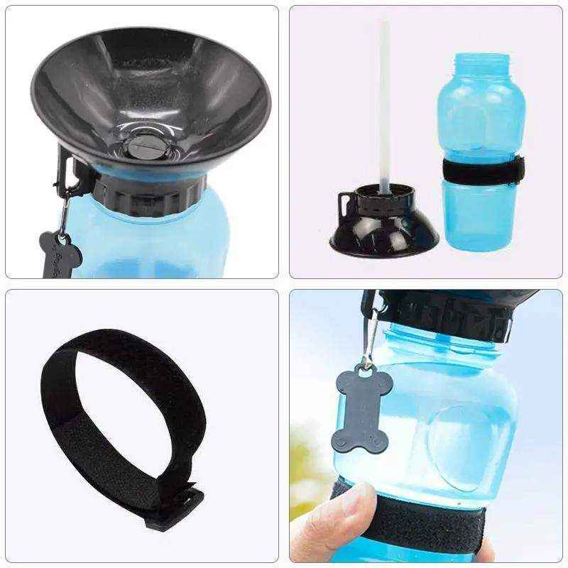 500ml Dog Cat Water Bottle Blue Pink Grey - Image 6