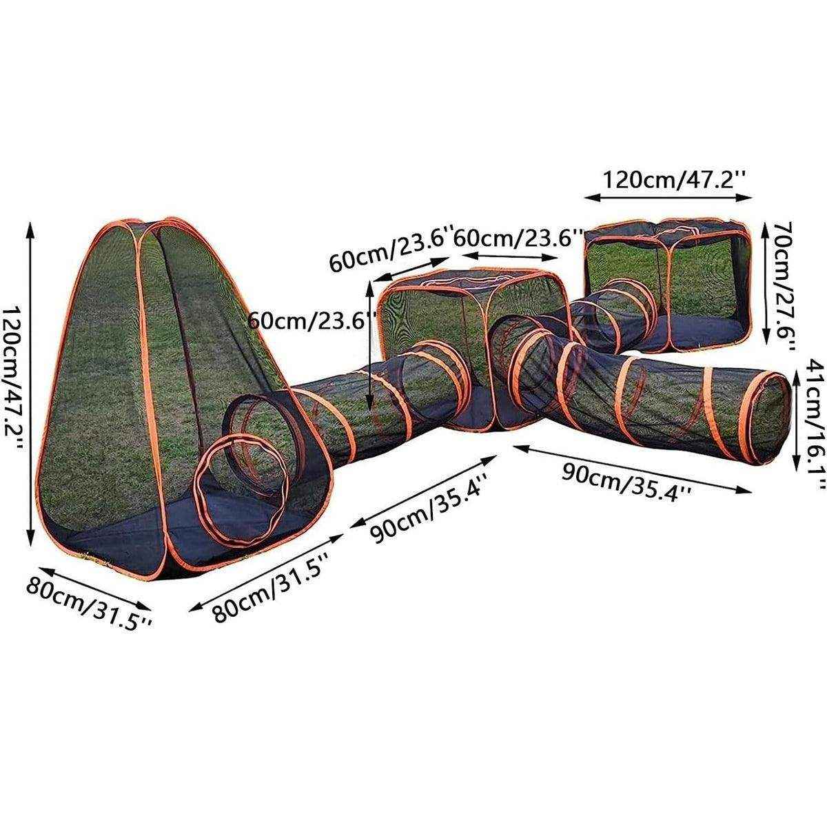 Foldable Cat Tunnel Outdoors Portable Mesh Playpen for Secure Outdoor Fun - Image 10