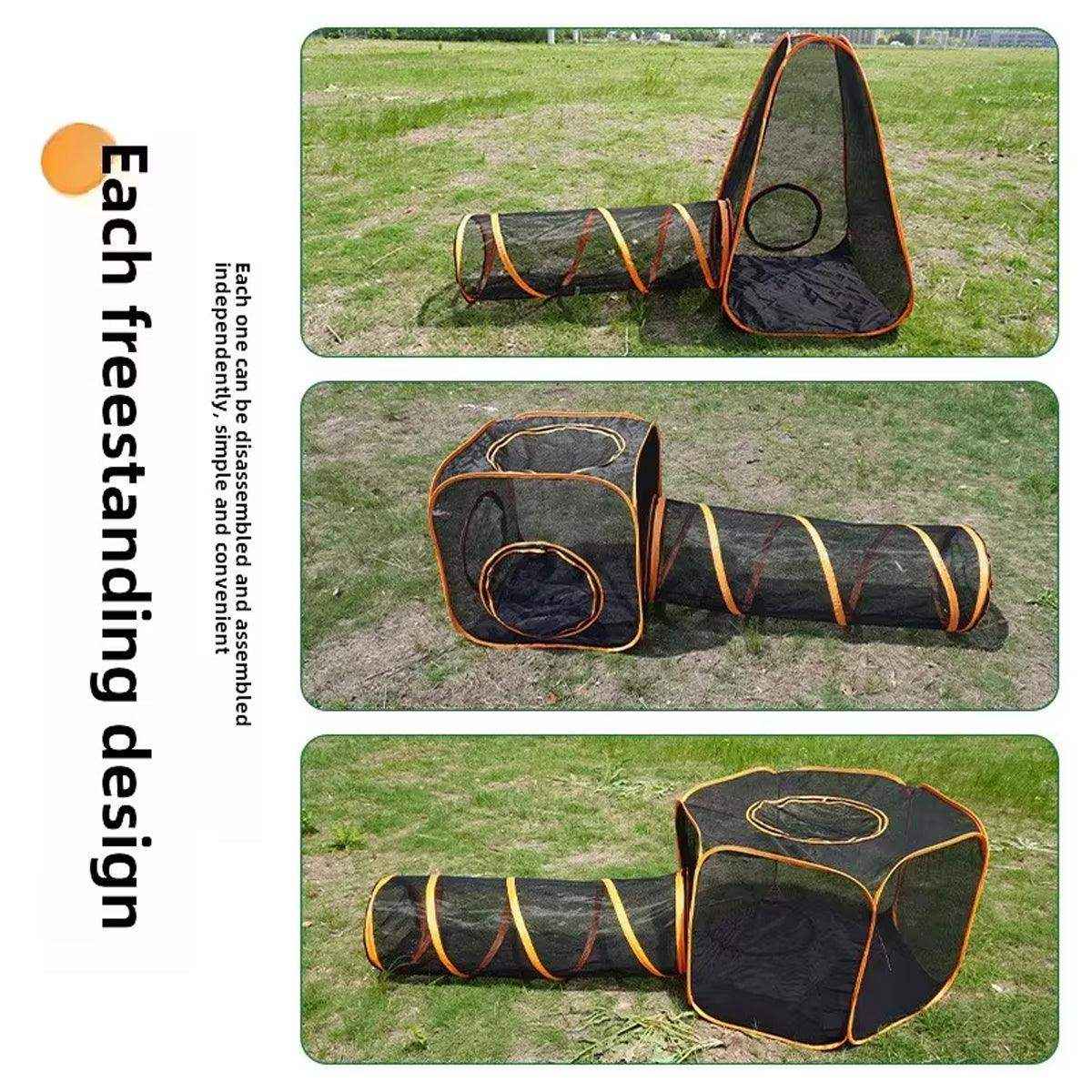 Foldable Cat Tunnel Outdoors Portable Mesh Playpen for Secure Outdoor Fun - Image 13
