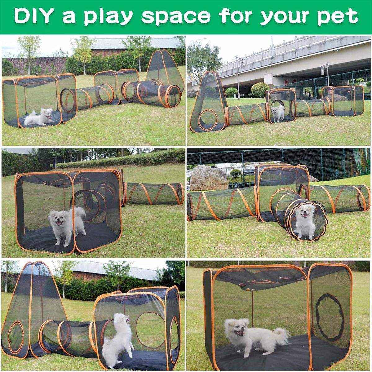 Foldable Cat Tunnel Outdoors Portable Mesh Playpen for Secure Outdoor Fun - Image 16