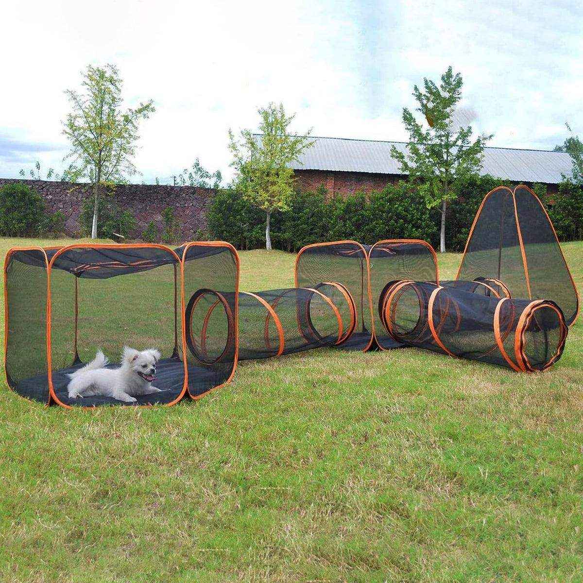 Foldable Cat Tunnel Outdoors Portable Mesh Playpen for Secure Outdoor Fun - Image 17