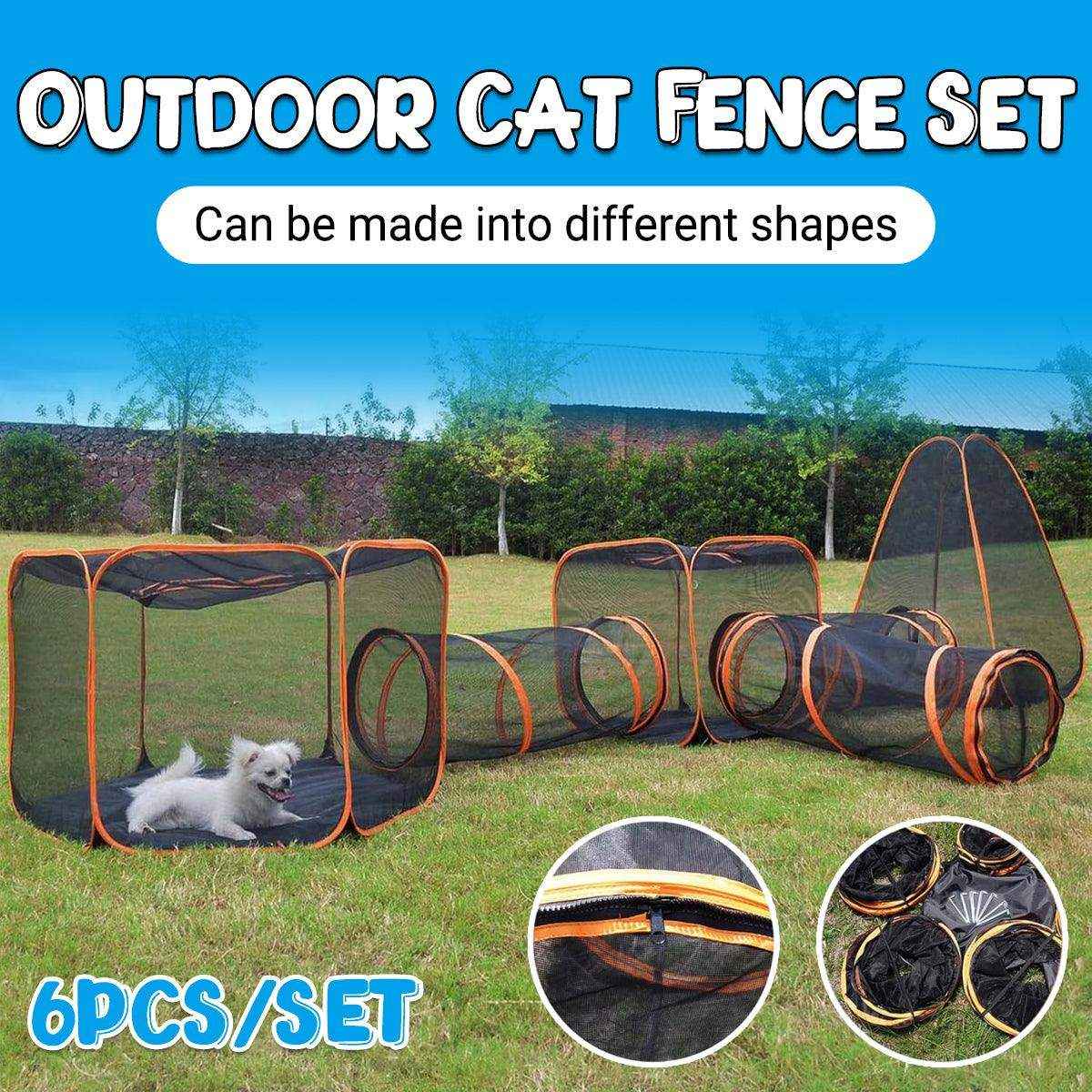 Foldable Cat Tunnel Outdoors Portable Mesh Playpen for Secure Outdoor Fun - Image 2