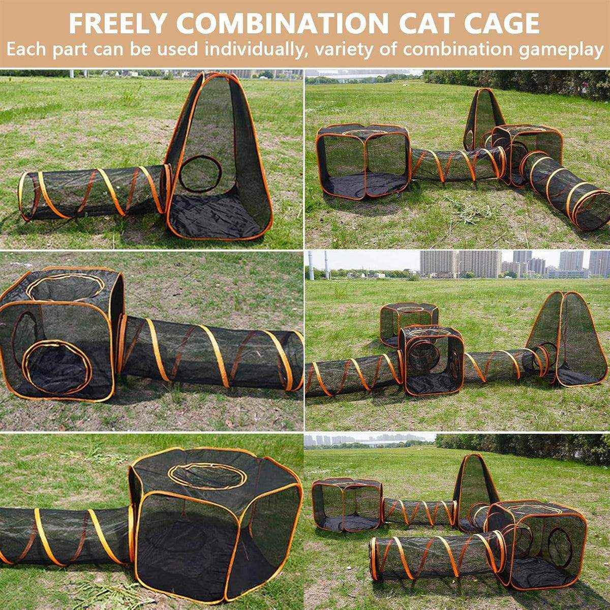 Foldable Cat Tunnel Outdoors Portable Mesh Playpen for Secure Outdoor Fun - Image 9