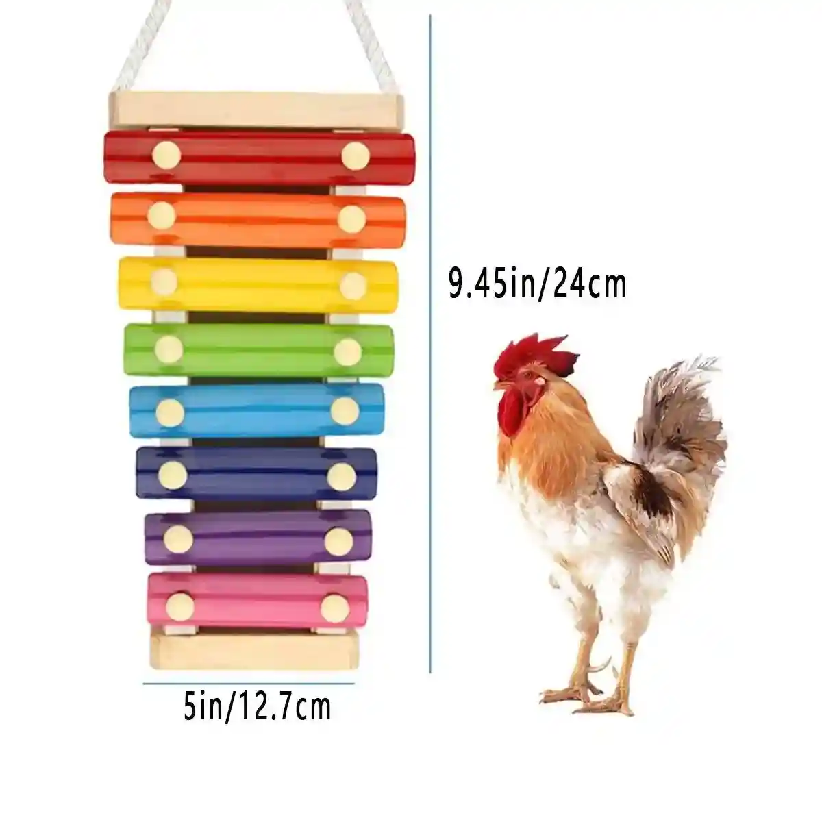 7-Tone Hanging Bird Xylophone Musical Toy for Chickens & Parrots - Image 4