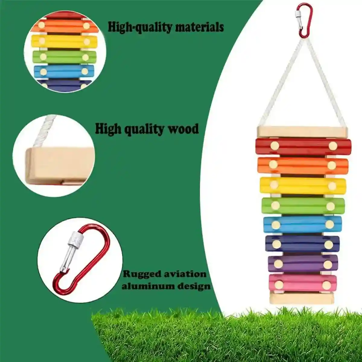 7-Tone Hanging Bird Xylophone Musical Toy for Chickens & Parrots - Image 7