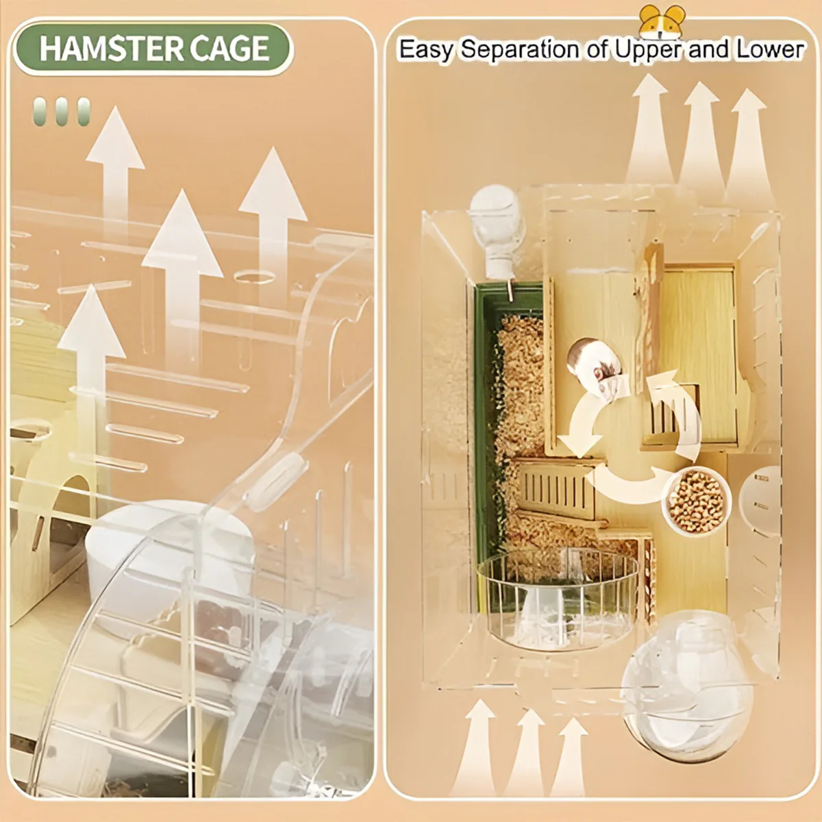 Acrylic Hamster Cage With Wheel And Accessories - Image 12