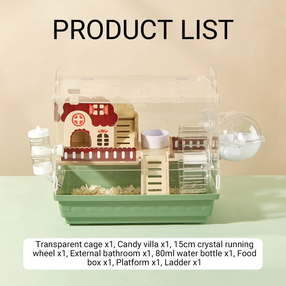 Acrylic Hamster Cage With Wheel And Accessories - Image 3