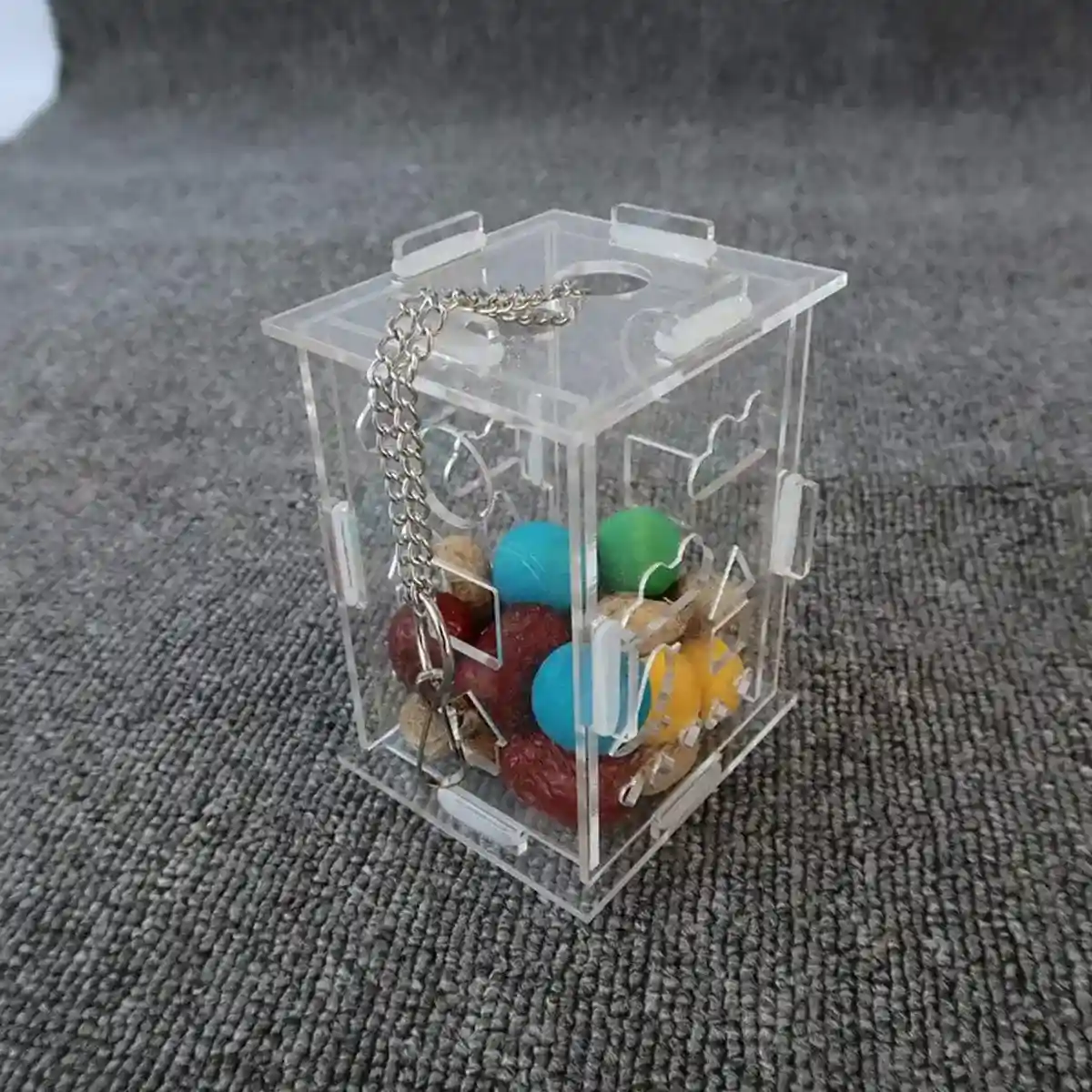 Acrylic Parrot Foraging Toy Hanging Puzzle Feeder Box - Image 11