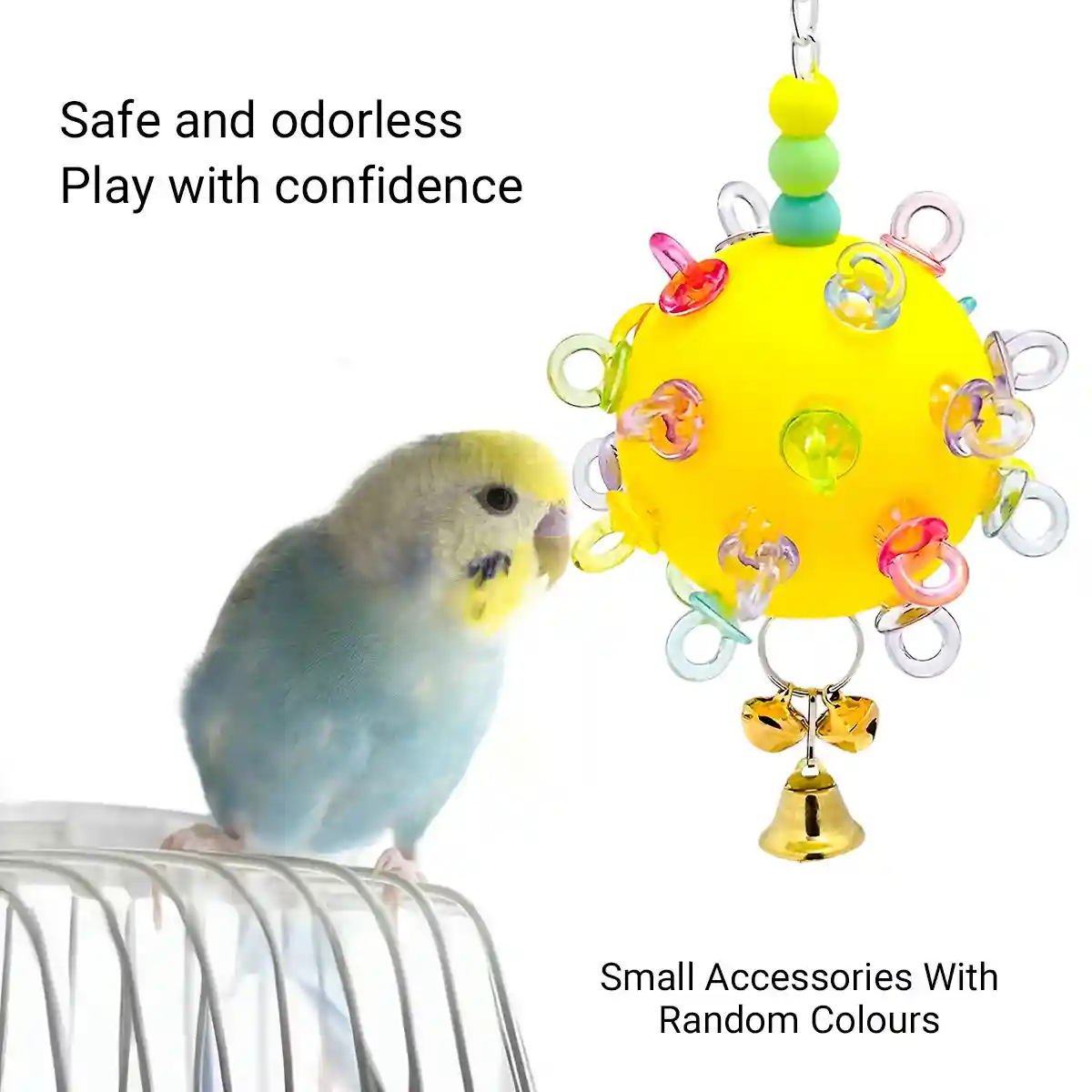 Durable Acrylic Bird Toy With Bells & Rings For Small Birds - Image 13