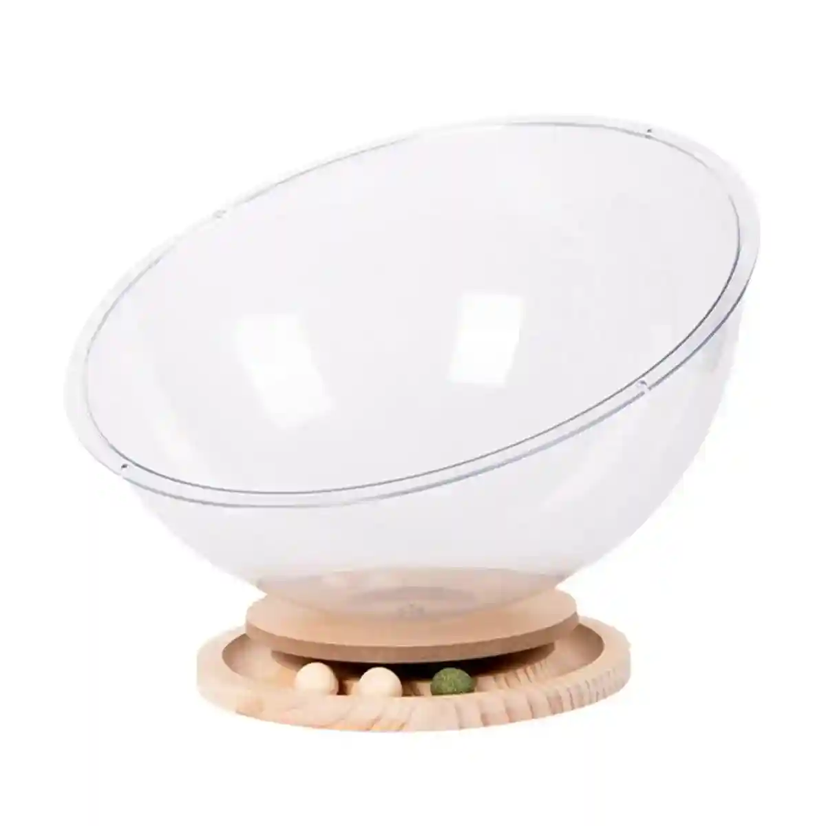 Acrylic Space Capsule Cat Bed Semi-closed Cool Nest Turntable Toy - Image 12