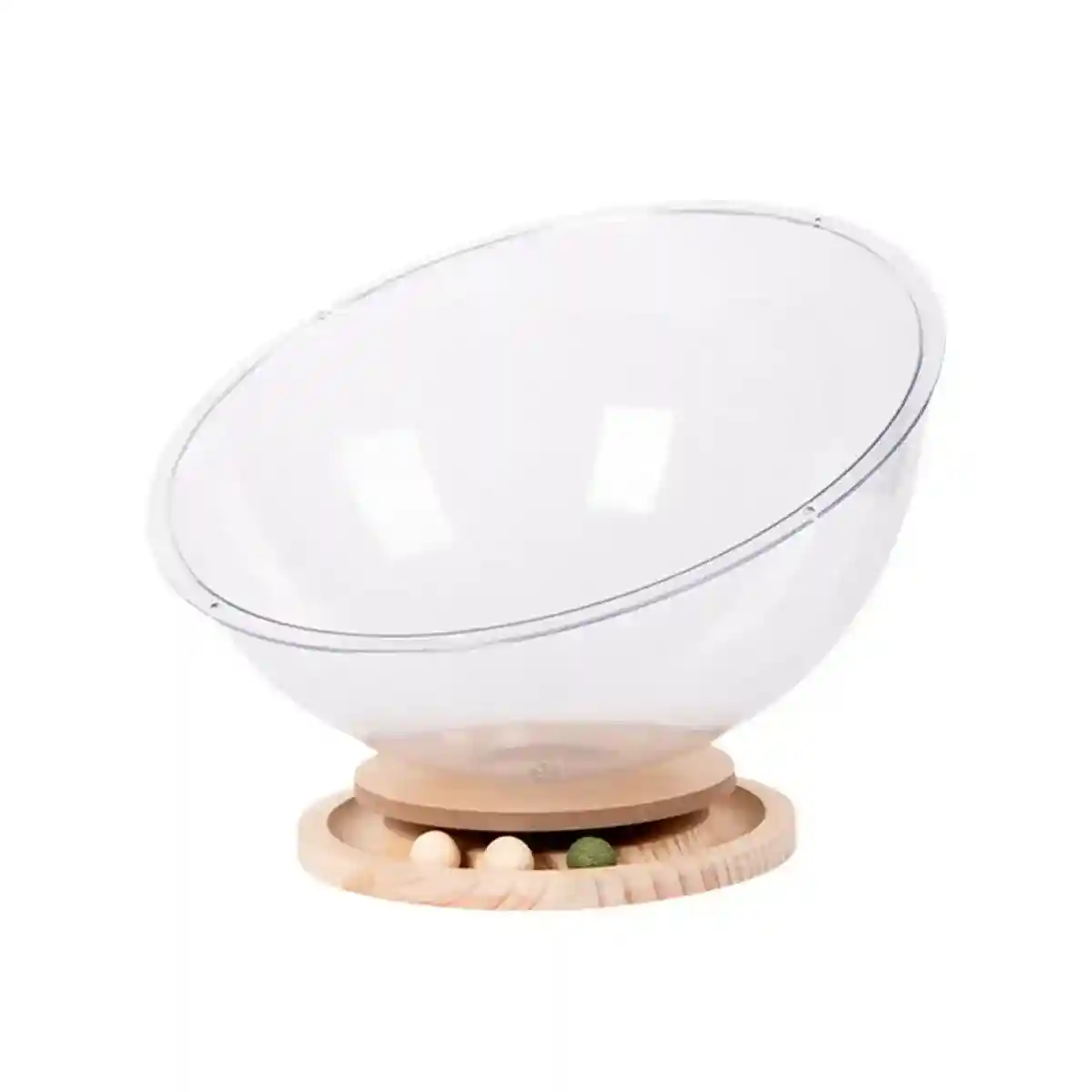 Acrylic Space Capsule Cat Bed Semi-closed Cool Nest Turntable Toy - Image 13