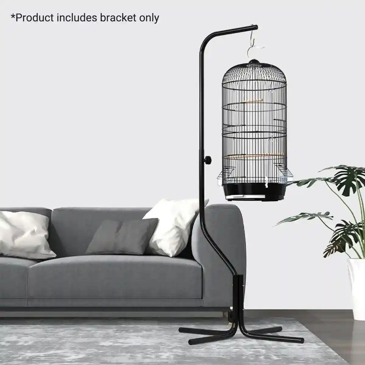 Adjustable Birdcage Stand Sturdy Metal Parrot Cage Holder with 360° Hook - Image 11